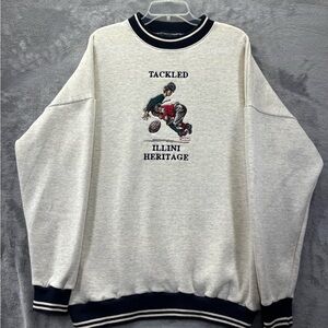 VTG Benchmark Franklin USA XXL Norman Rockwell Sweatshirt Fighting Illini NCAA
